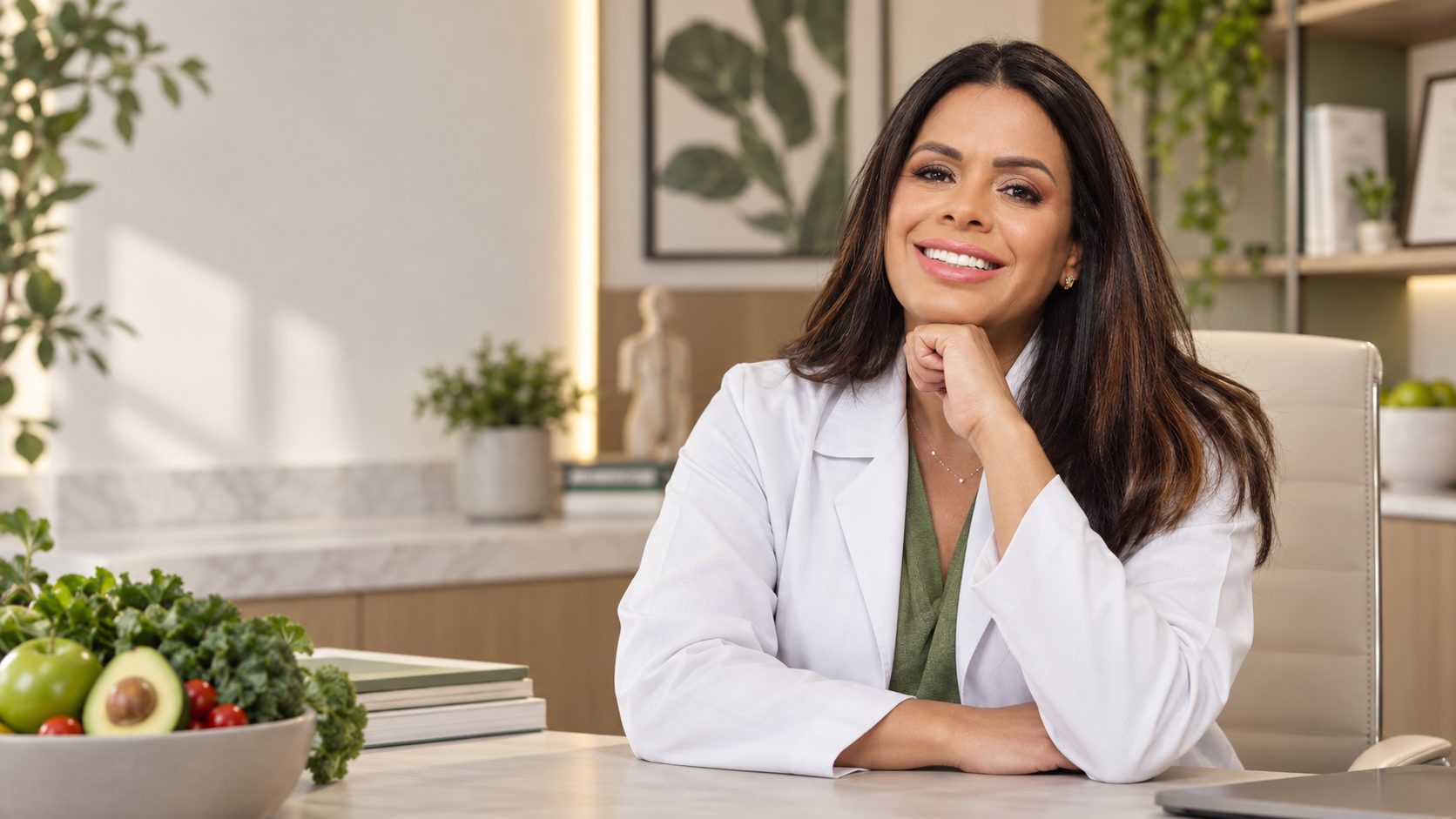 Sandra Alves, nutricionista funcional, em seu consultório